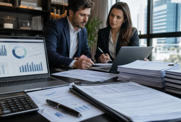 Empresa em programa de conformidade da Receita Federal tem prioridade no ressarcimento de CBS: prazo cai para 30 dias Profissionais analisam documentos fiscais e relatórios financeiros sobre ressarcimento de CBS em programa de conformidade da Receita Federal