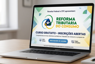 Receita Federal e CFC abrem inscrições para curso gratuito sobre Reforma Tributária do Consumo Inscrições abertas para capacitação gratuita sobre as novas regras da Reforma Tributária do Consumo.