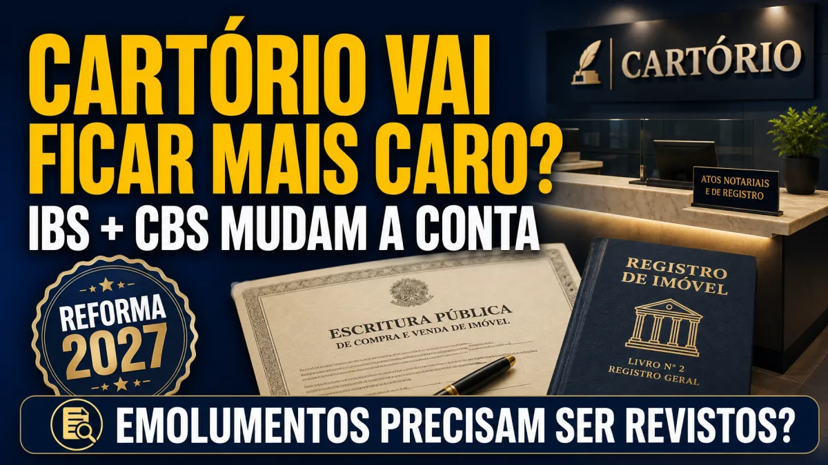 Cartórios podem ficar mais caros com IBS e CBS? Reforma expõe problema nas tabelas de emolumentos Cartórios podem ficar mais caros com IBS e CBS? Reforma expõe problema nas tabelas de emolumentos