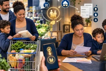 Família brasileira acompanha despesas domésticas e representa o cashback de IBS e CBS destinado a famílias de baixa renda
