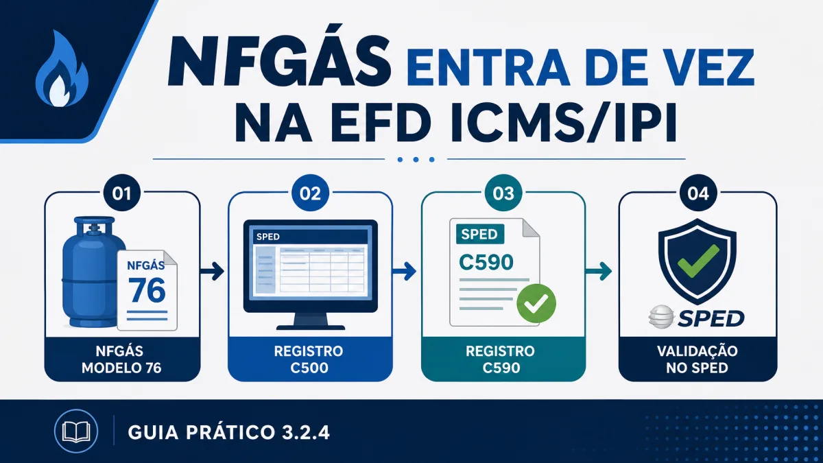 Guia Prático 3.2.4 da EFD ICMS IPI incorpora regras de escrituração da NFGás modelo 76 nos registros C500 e C590