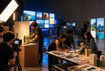 Produção de campanha publicitária representa os impactos do IBS e da CBS sobre agências de marketing, verba de mídia e serviços criativos