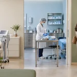 Clínica de estética com diferentes tipos de procedimentos representa as regras distintas de IBS e CBS para saúde, beleza e venda de produtos