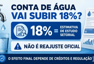 Conta de água, torneira e cálculo de IBS e CBS ilustram possível impacto da Reforma Tributária nas tarifas de saneamento