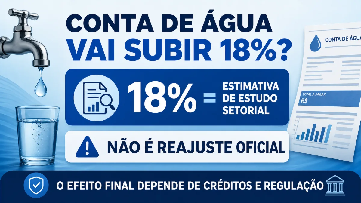 Conta de água vai subir 18% com a Reforma Tributária? Número existe, mas não é reajuste definido Conta de água, torneira e cálculo de IBS e CBS ilustram possível impacto da Reforma Tributária nas tarifas de saneamento