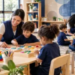 Creche com crianças e educadores representa redução de 60% de IBS e CBS para serviços de educação infantil