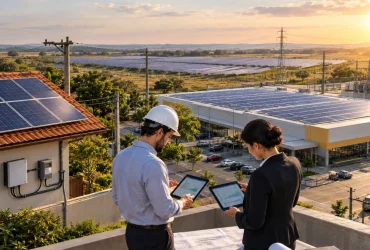 Sistemas de energia solar residencial e empresarial conectados à rede representam as novas regras de IBS e CBS para geração distribuída e compensação de energia