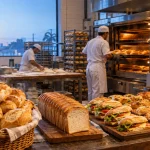 Padaria brasileira com pão francês, pão de forma, café e salgados representa os diferentes tratamentos de IBS e CBS da Reforma Tributária