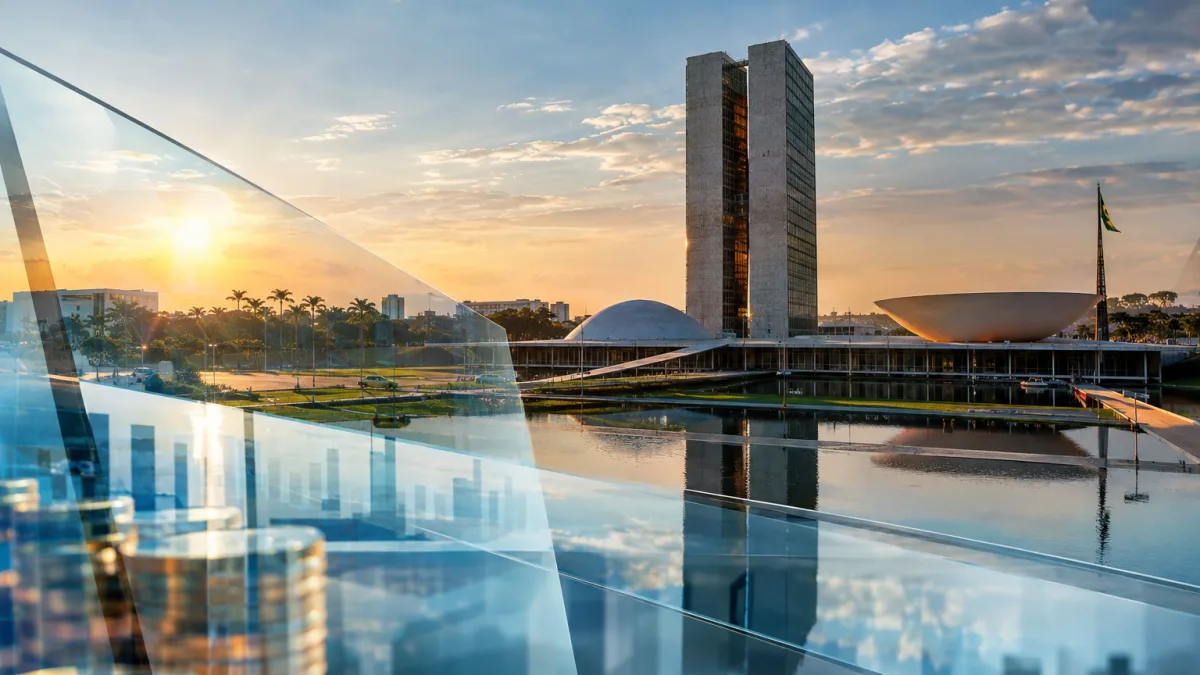 Alíquota da CBS: quem define, como é calculada e quais operações terão redução Edifícios de Brasília representam o cálculo e a definição da alíquota de referência da CBS para 2027