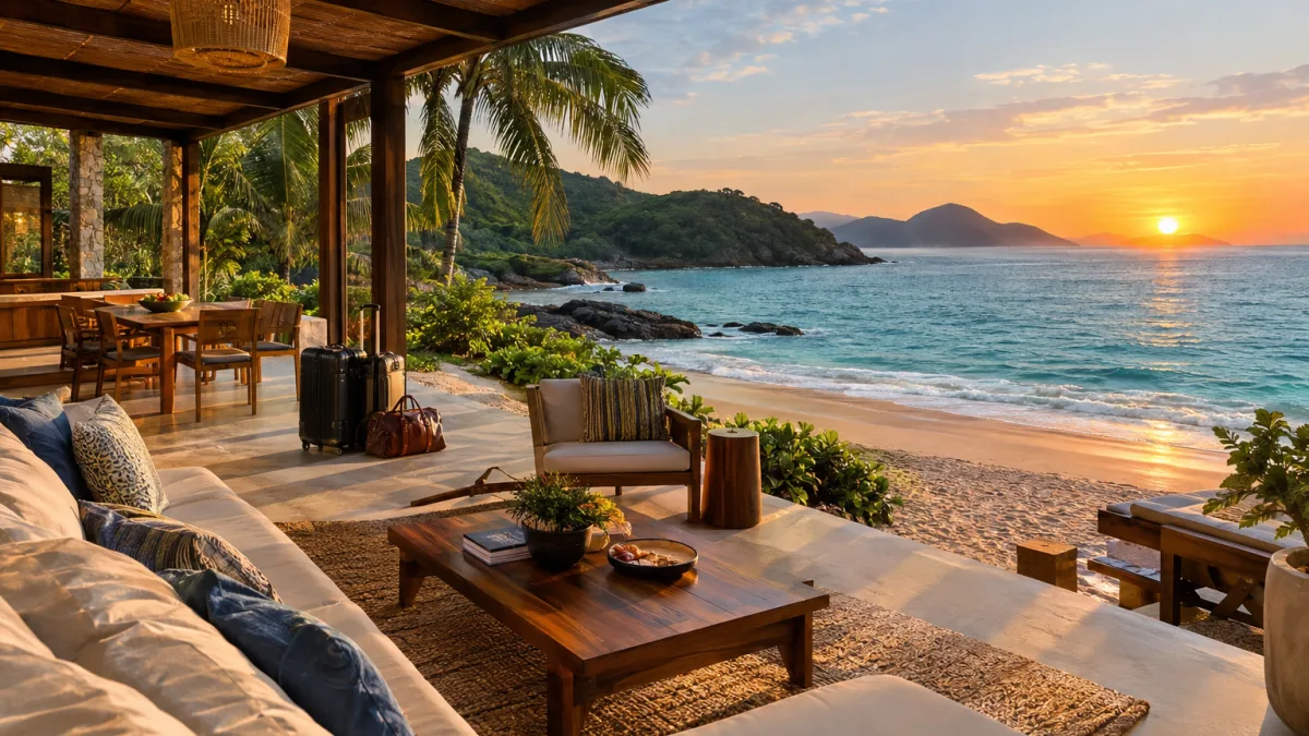 Aluguel por temporada e Airbnb: como funciona a tributação pelo IBS e pela CBS Casa de praia usada em aluguel por temporada ilustra as regras do IBS e da CBS para Airbnb e hospedagens de até 90 dias