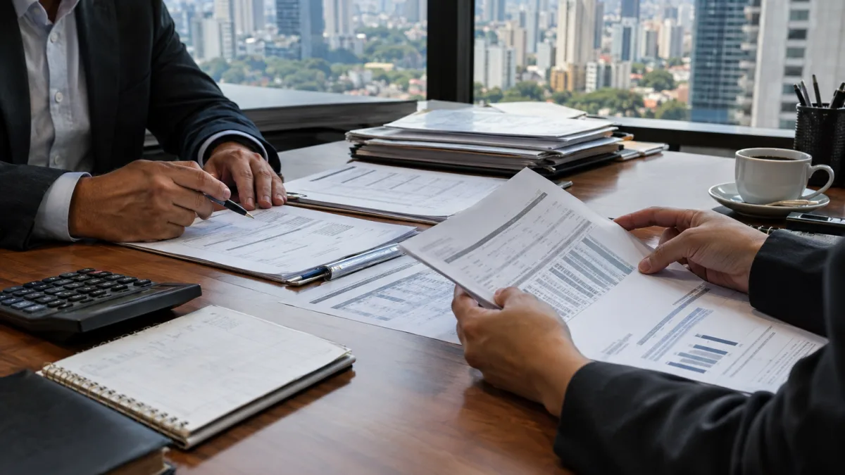 Reforma tributária muda fiscalização de empresas e permite atuação de auditores fora de seus municípios Documentos fiscais e trabalho de auditoria ilustram atuação de auditores fora de seus municípios com o IBS