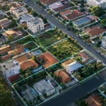 Vista de imóveis urbanos representando a integração do Cadastro Imobiliário Brasileiro com o cadastro municipal do IPTU