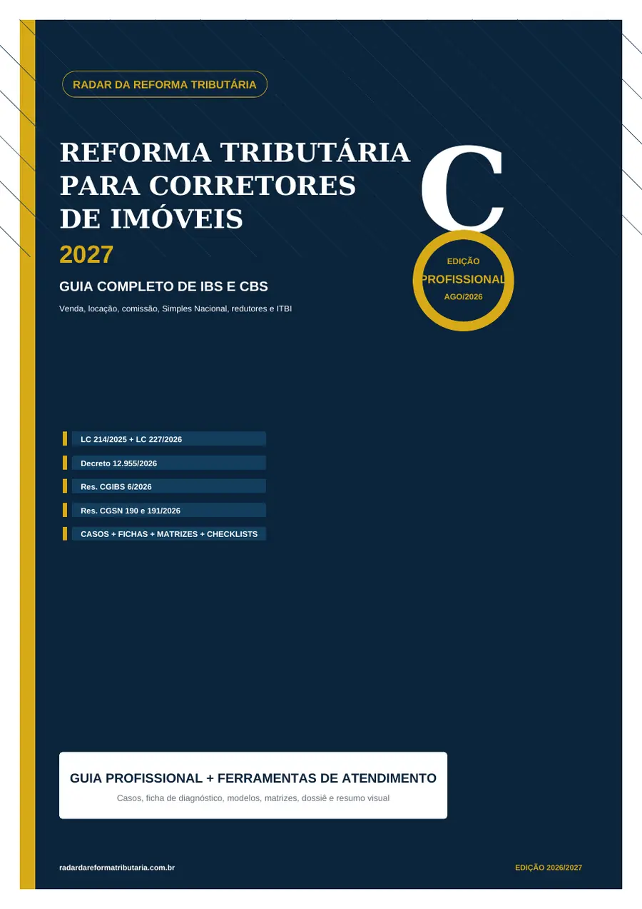 E-books Reforma Tributária Capa do e-book Reforma Tributária para Corretores de Imóveis 2027