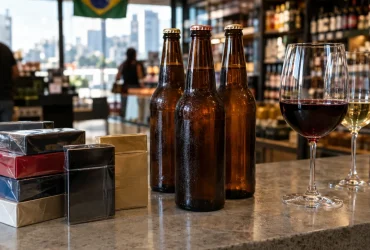 Cigarros e bebidas alcoólicas sem marcas ilustram a incidência de IBS, CBS e Imposto Seletivo na Reforma Tributária