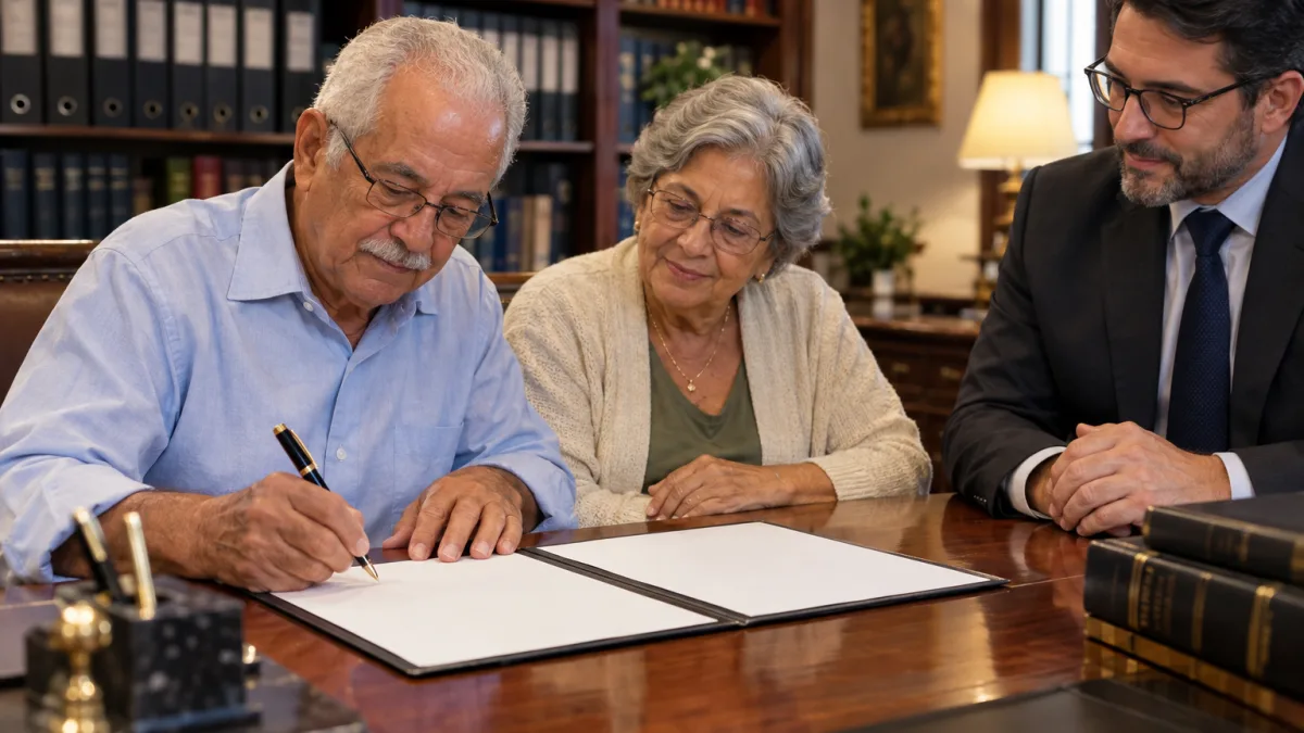 Doações de imóveis crescem 59% e atingem recorde em 2025 com mudança no ITCMD, aponta CNB Família assina escritura de doação de imóvel em cartório de notas