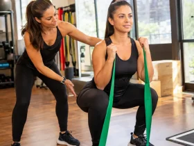 Serviços prestados por profissionais de educação física terão regra especial para redução do IBS e da CBS Profissional de educação física orienta exercício em academia, ilustrando redução de 30% no IBS e na CBS