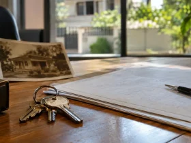 Herança e doação contam no prazo de cinco anos para IBS e CBS na venda de imóveis? Chaves e documentos imobiliários representando o prazo de cinco anos para venda de imóvel herdado ou doado na reforma tributária