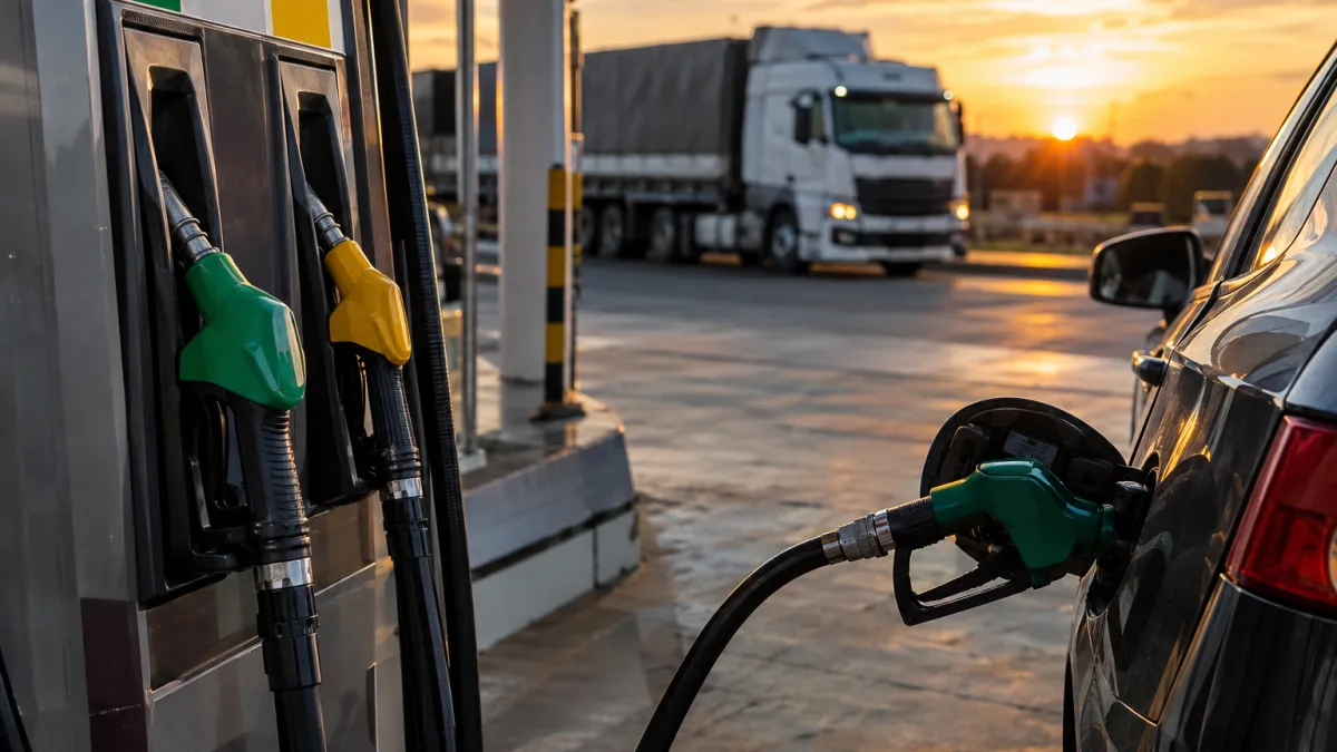 Bomba de combustível ilustra aumento do ICMS sobre gasolina, diesel e gás de cozinha a partir de fevereiro de 2027