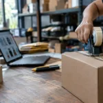 Embalagem de mercadorias em comércio eletrônico ilustra fiscalização do IBS vinculada ao destino da entrega