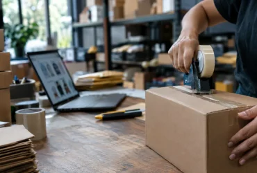 Embalagem de mercadorias em comércio eletrônico ilustra fiscalização do IBS vinculada ao destino da entrega