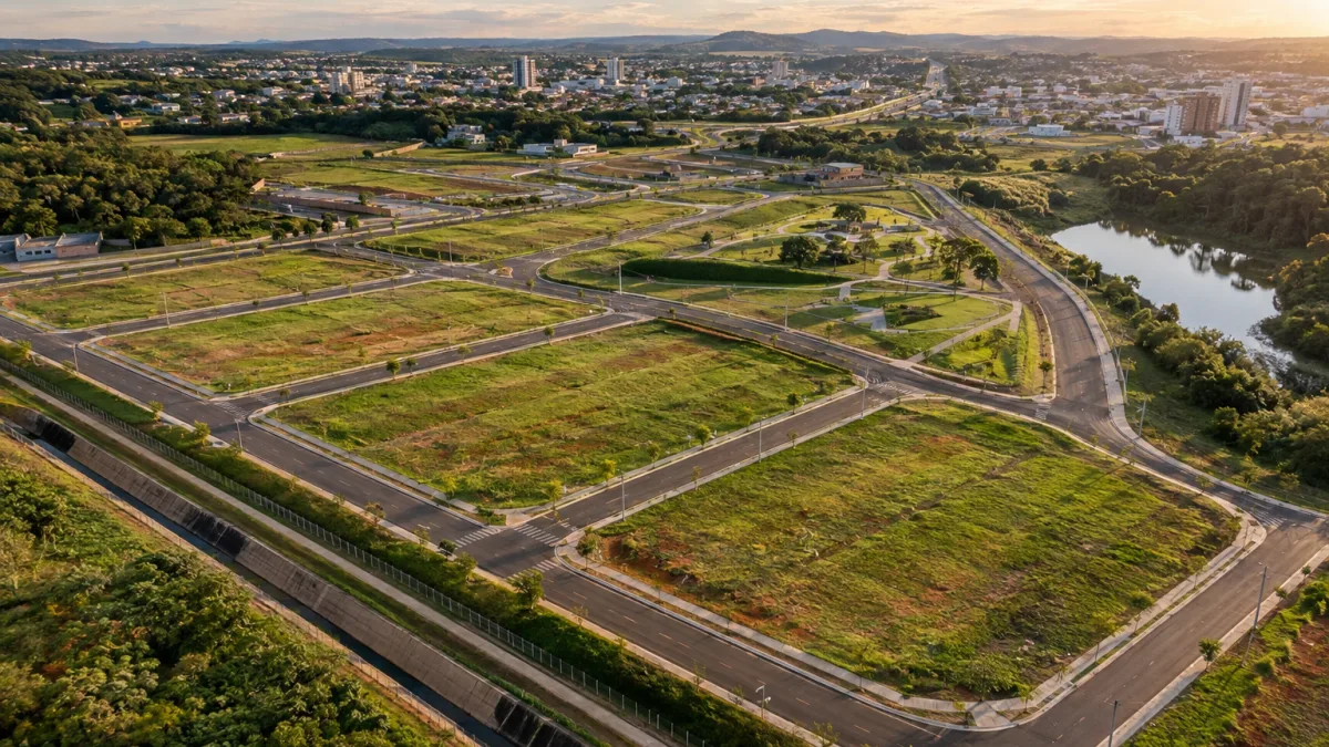 Lotes residenciais poderão contar com abatimento de R$ 30 mil na tributação imobiliária Loteamento urbano residencial com terrenos que podem ter redutor social de R$ 30 mil na base de cálculo do IBS e da CBS