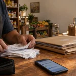 Comprovantes de pagamentos do DAS-MEI organizados sobre uma mesa, ilustrando dúvidas sobre restituição de valores após o perdão de dívidas