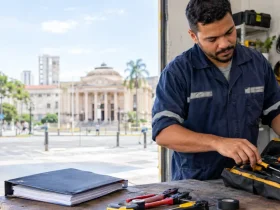 O MEI poderá participar de licitações exclusivas após a aprovação das novas regras? Microempreendedor individual com ferramentas de trabalho representando oportunidades em licitações exclusivas e contratações públicas previstas no PLP 186 de 2026