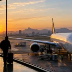 Avião em aeroporto ilustrando projeções da IATA sobre possível aumento de 16,1% nas passagens domésticas com a Reforma Tributária