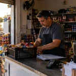 Microempreendedor individual em pequeno comércio brasileiro diante das novas regras de perdão de dívidas federais em 2027