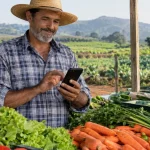 Produtor rural brasileiro utiliza celular na venda direta de alimentos e nas regras de emissão da NFC-e por CPF