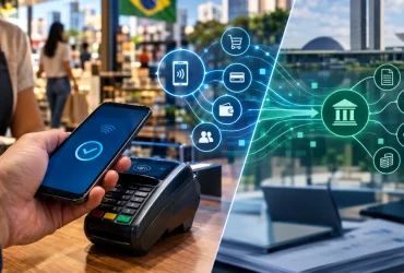Pagamento por smartphone representa debate sobre Pix e Split Payment na Reforma Tributária de 2026