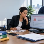 Contador e empresário verificam Termo de Indeferimento do Simples Nacional e o prazo para regularizar pendências até 30 de outubro