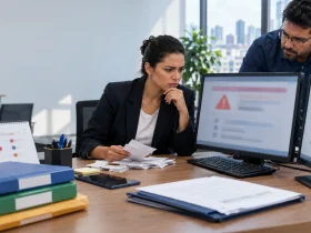Se o pedido do Simples Nacional for indeferido depois de 15 de outubro, ainda posso regularizar as pendências? Contador e empresário verificam Termo de Indeferimento do Simples Nacional e o prazo para regularizar pendências até 30 de outubro