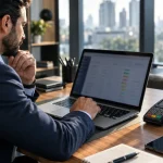 Empresário confere pagamentos digitais e regras de split payment para IBS e CBS em 2027