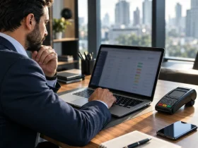Empresário confere pagamentos digitais e regras de split payment para IBS e CBS em 2027