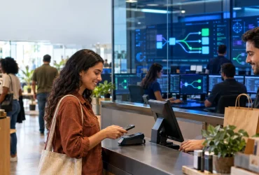 Consumidor faz pagamento normal enquanto técnicos testam a Plataforma Pública do Split Payment em ambiente controlado