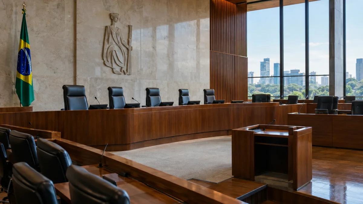 STF exclui ISS do PIS/Cofins: o que muda até a chegada da CBS em 2027 Ambiente de julgamento do STF ilustra decisão de excluir o ISS da base de cálculo do PIS e da Cofins