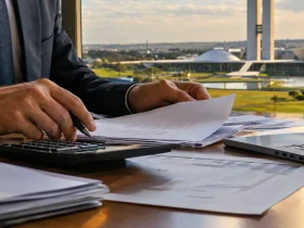 Documentos e calculadora ilustram divulgação do cálculo da CBS de 11,3% pelo TCU para 2027